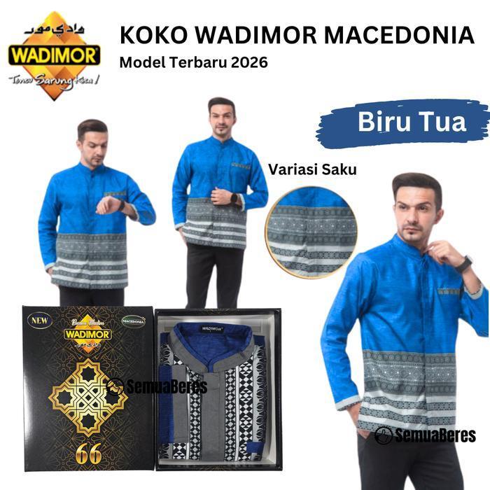 Bisa Cod - Baju Koko Wadimor 2026 Tangan Lengan Panjang - Busana Musli Pria Hitam Putih Abu