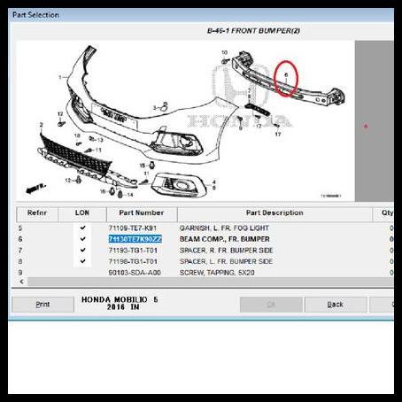 GRATIS ONGKIR RAM BUMPER / DUDUKAN BUMPER HONDA MOBILIO RS 2015-2017 GENUINE 
