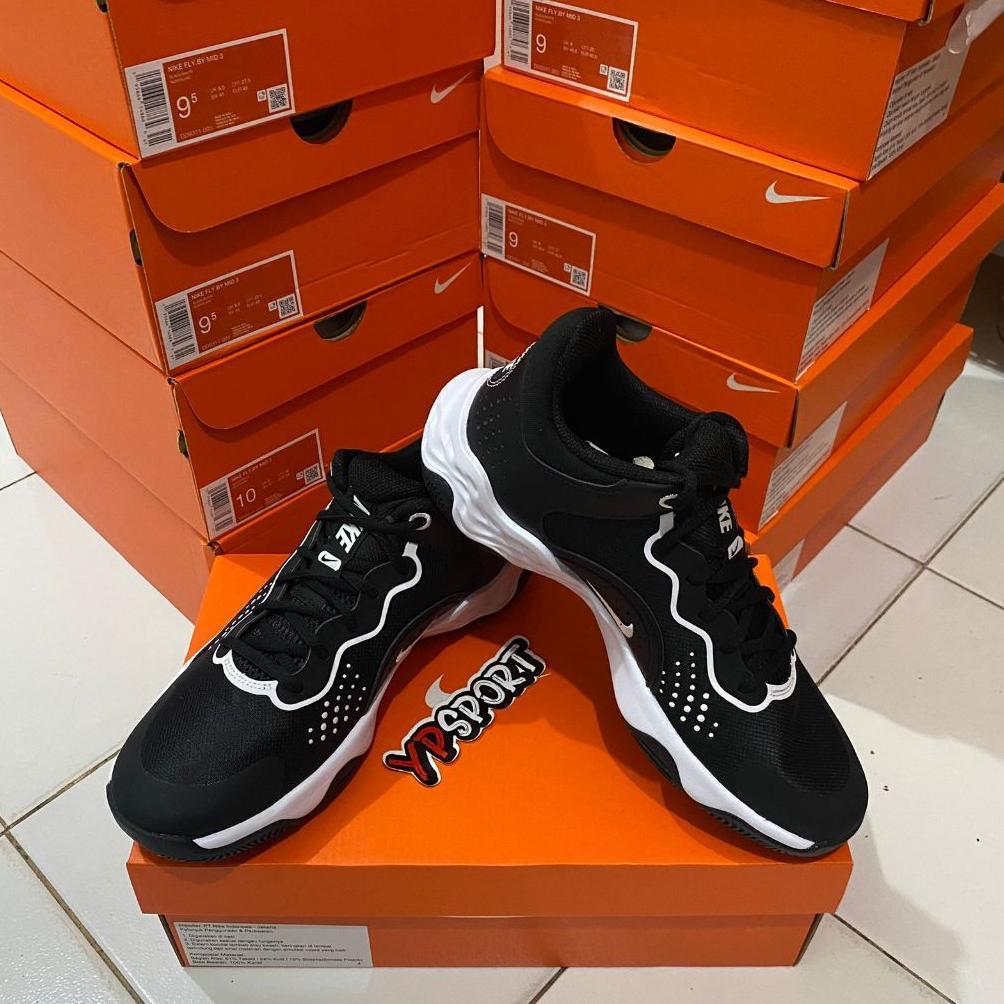 New Sepatu Basket  Nike Fly By Mid 3 Black White Dd9311 003 Original Bnib