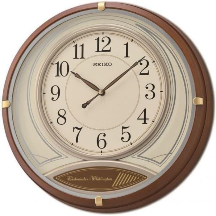 Jam Dinding SEIKO Japan Westminster QXD215B QXD215 Brown Original