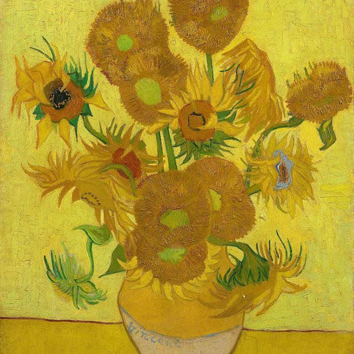 Lukisan Vincent van Gogh Lausanne Three Sunflowers Painting
