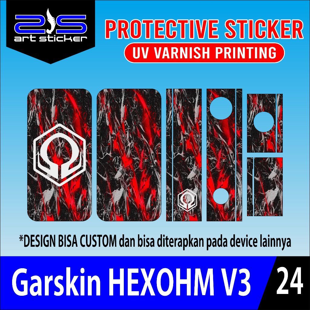 Promo 2Pcs Stikerh3xohm Uv Varnish Printing Black Wood Tahan Air Garskin Case Stiker Protector Free 