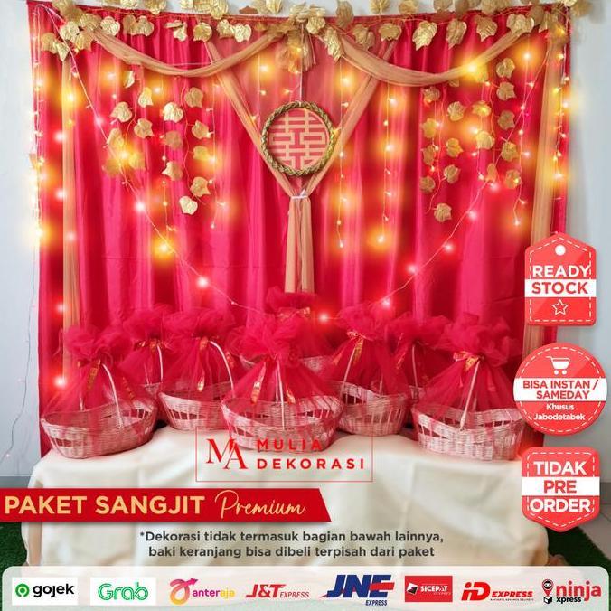 Paket Dekorasi DIY Backdrop Sangjit Premium Baki Sangjit Shuang Xi