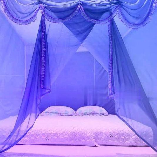 Kelambu Tidur Gantung Tenda Klambu Anti Nyamuk Tebal Kotak Lipat Ukuran Jumbo PREMIUM MURAH Biru Hij