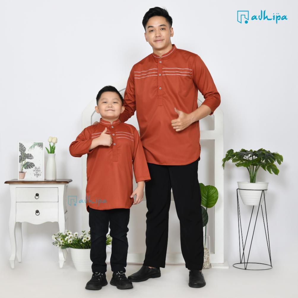 Sarimbit Keluarga/Baju Couple Keluarga Gamis Abaya Warna Teracota Ramadhan Sale