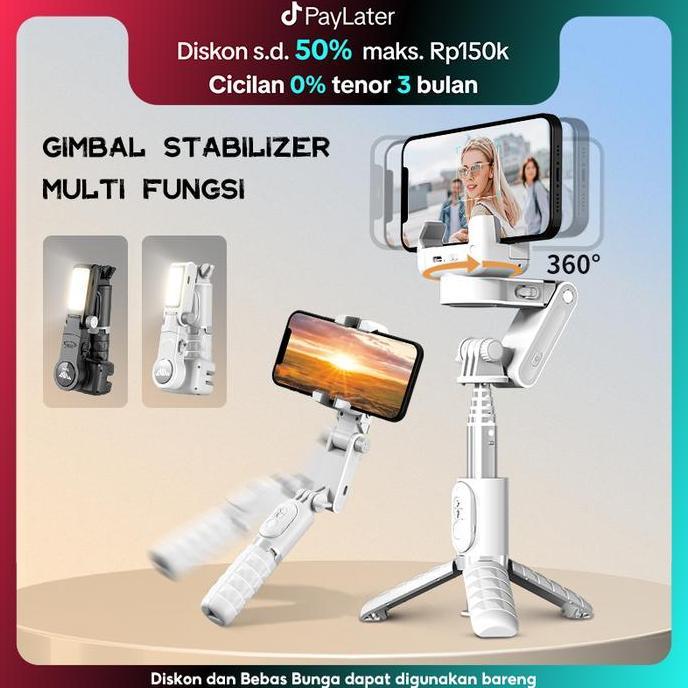 TNW-Q18 Gimbal Stabilizer Handphone Gimbal Hp Stabilizer Tongsis Hp Bluetooth Tripod