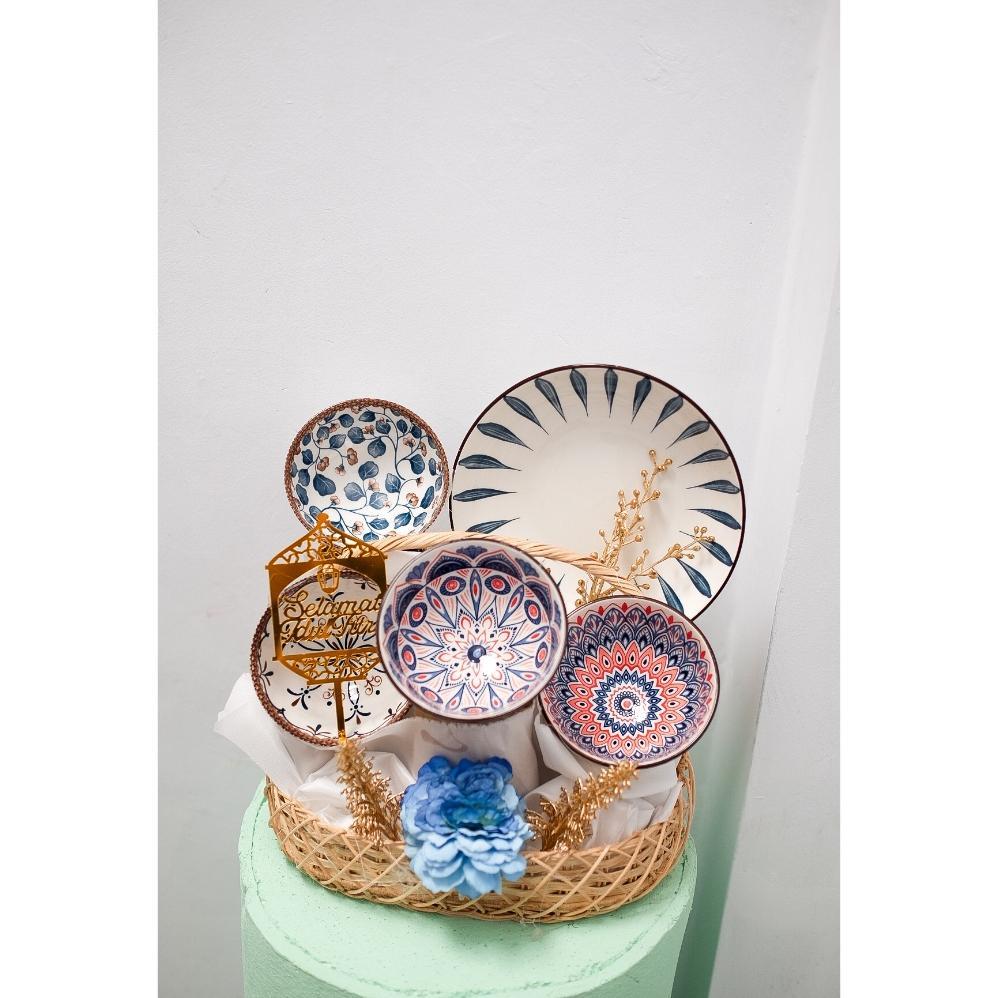 Discount Hampers Keramik Lebaran, Parcel Piring Estetik Lebaran, Hampers Lebaran Piring Mangkok