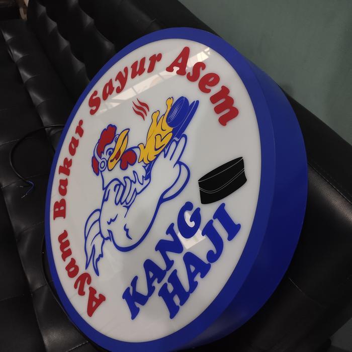 Neon Box Bulat Akrilik 2 sisi + Bracket