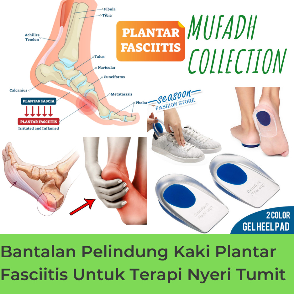 Bantalan Tumit Silicon Sepatu Pelindung Tumit Sakit Plantar Fascitis