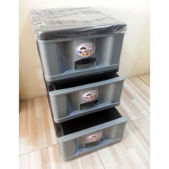 LACI / LEMARI PAKAIAN SUSUN 3 YOKO PLASTIK / TEMPAT BAJU / SERBAGUNA
