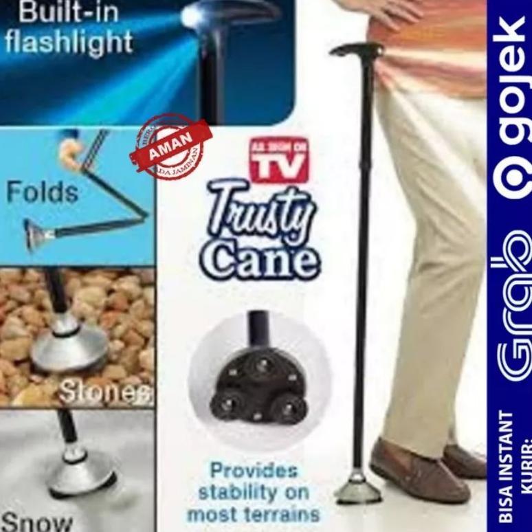 TRUSTY CANE TONGKAT JALAN LIPAT LAMPU ORANG TUA  | TONGKAT JALAN LIPAT ORANG TUA LED | ALAT BANTU JA