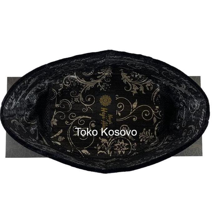 Peci Premium HAJI ALAY LASER AC Tinggi 9 Cm Peci Sholat Pria Dewasa Hitam Motif Kopiah Shalat Anak S