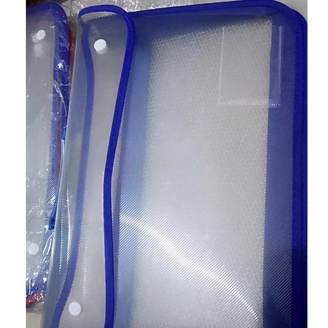 (1 PAK) MAP KANCING PLASTIK MAP ZIPPER KANTOR / SEKOLAH UKURAN F4/FOLIO 1 LUSIN MAP KANCING PLASTIK
