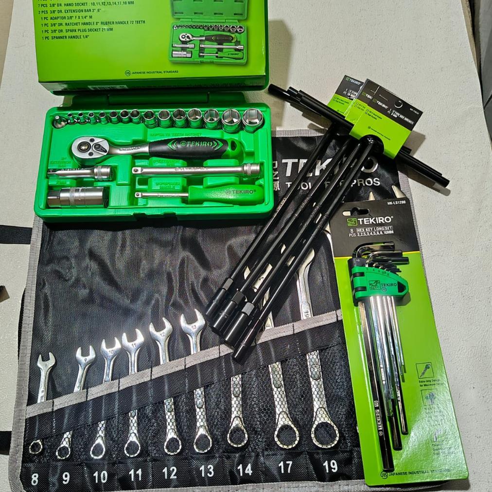 Ready Promo TEKIRO Paket Lengkap Tools Set / Perkakas Bengkel / Alat-Alat Bangkel Lengkap Murah