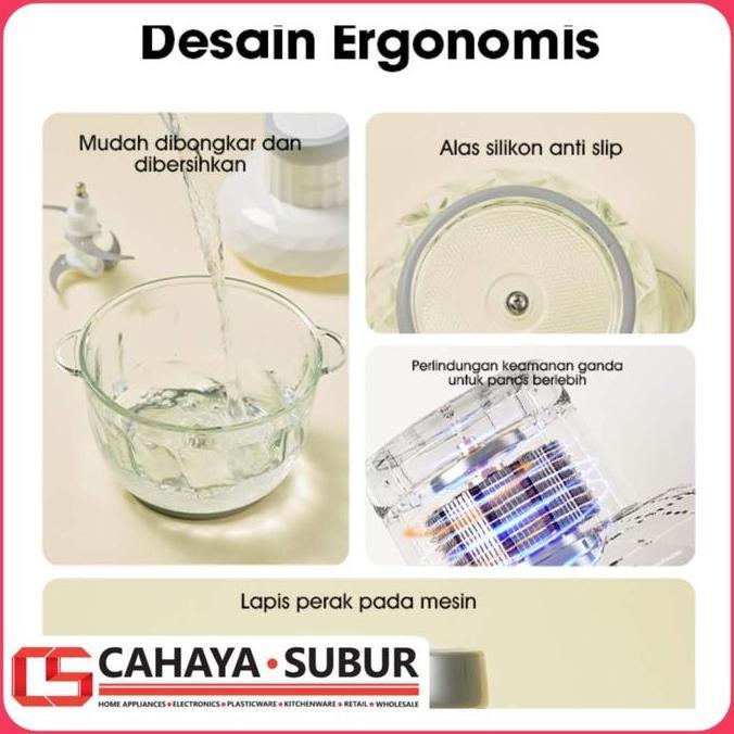 Food Chopper Samono Japan 300Watt Big Capacity 2L Glass Sus304 Blade