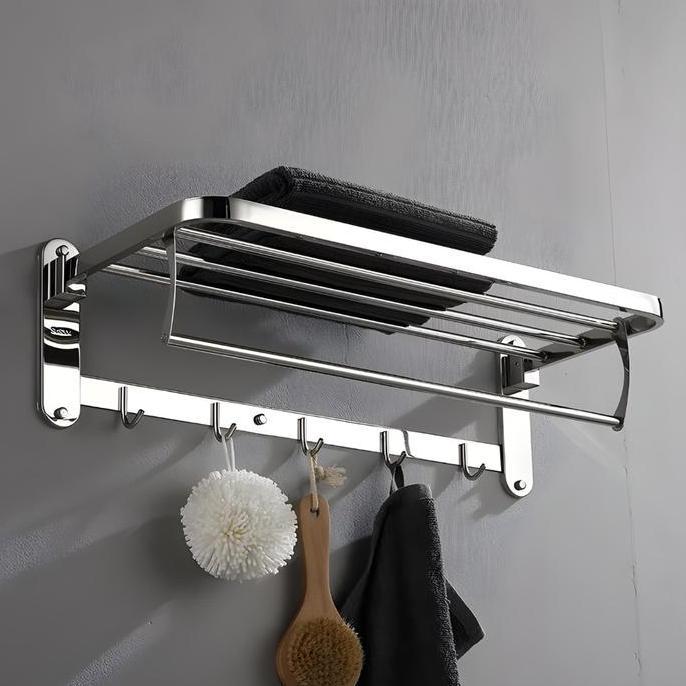 GANTUNGAN Rak Handuk Dinding Kamar Mandi Stainless FLUSSO | Rak Handuk Kamar Mandi | Gantungan Handu