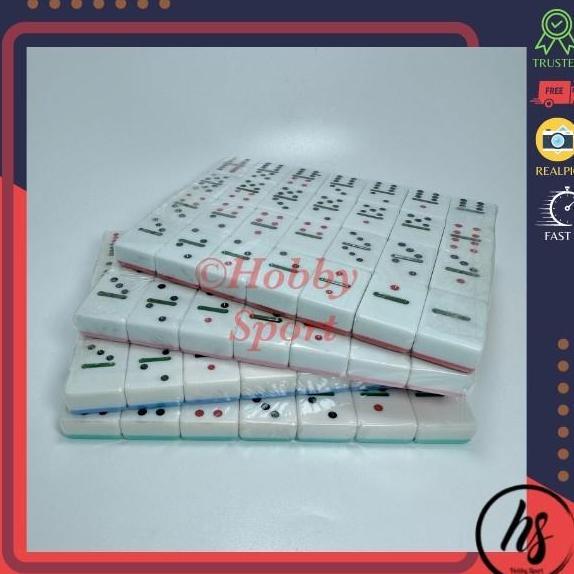 Domino Batu Midi Sedang Akrilik Warna Gaple Set Board Game Dam Mahjong