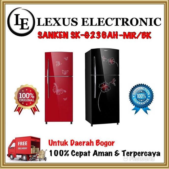 SANKEN KULKAS 2 PINTU | SK-G236AH-MR/BK | SK G236AH | G236 | G236AH