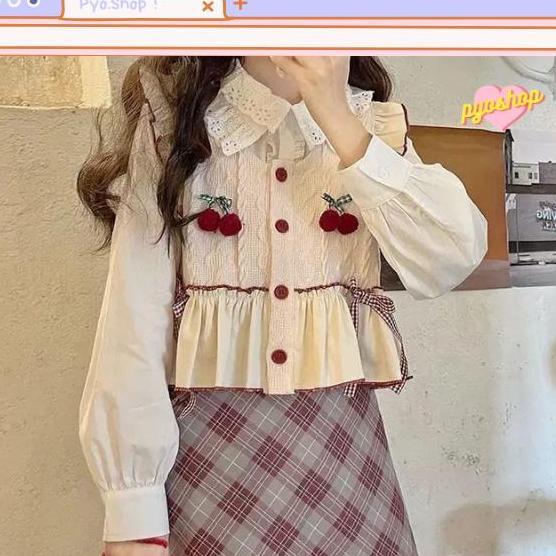 Pyoshop - Rompi Pyoshop Rompi Rajut Wanita Vest Tanpa Lengan Longgar