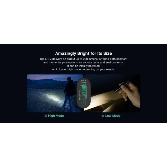 Senter Mini Olight i3T EOS 2 Zombie Green Flashlight LED