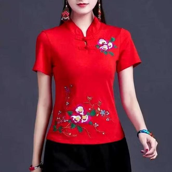 Atasan Wanita Baju Promo Atasan Wanita Baju Imlek Kerah Shanghai Aplikasi