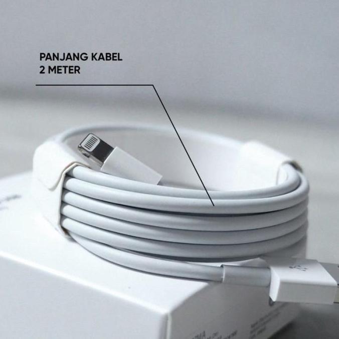 KABEL USB DATA CHARGER LIGHTNING PANJANG 2M ORIGINAL IPHONE X 7 2METER
