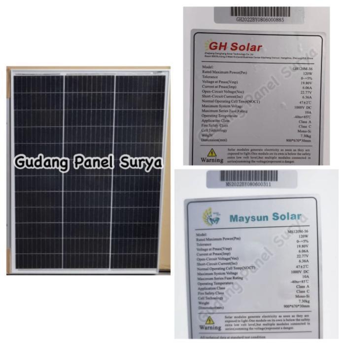Solar Panel Solar Cell Panel Surya MAYSUN Mono 120WP Monocrystalline