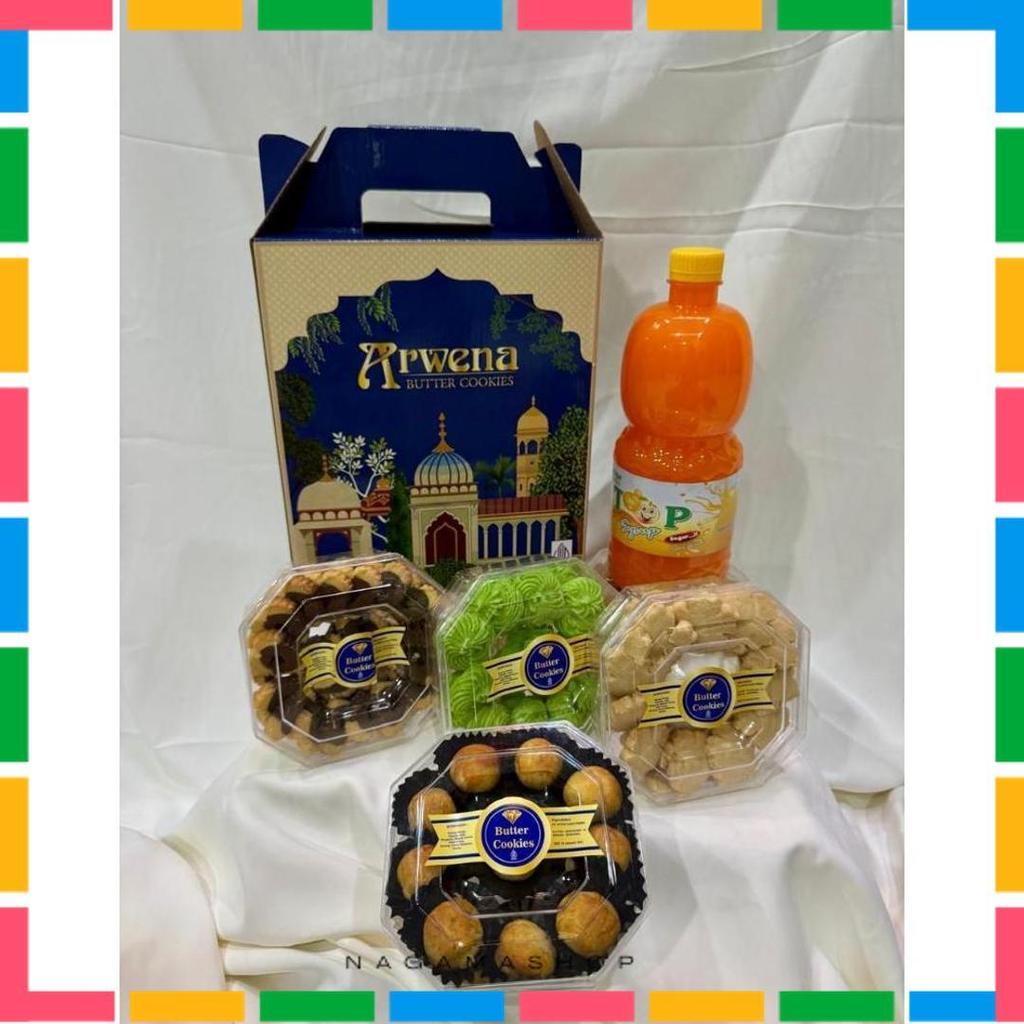 Exclusive Hampers Paket Kue Lebaran 1 Sirup 4 Kue Paket Arwena