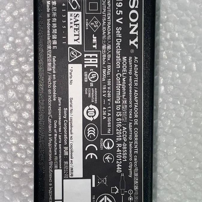 New Adaptor TV SONY 19.5V 4.36A Ori - Adaptor SONY 19.5 Volt 4.36 Ampe