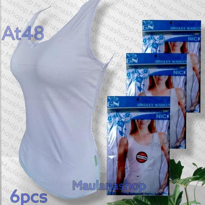 Singlet Wanita Dewasa Singlet Wanita Dewasa Bahan Putih Isi 6 Katun Tank Top Premium
