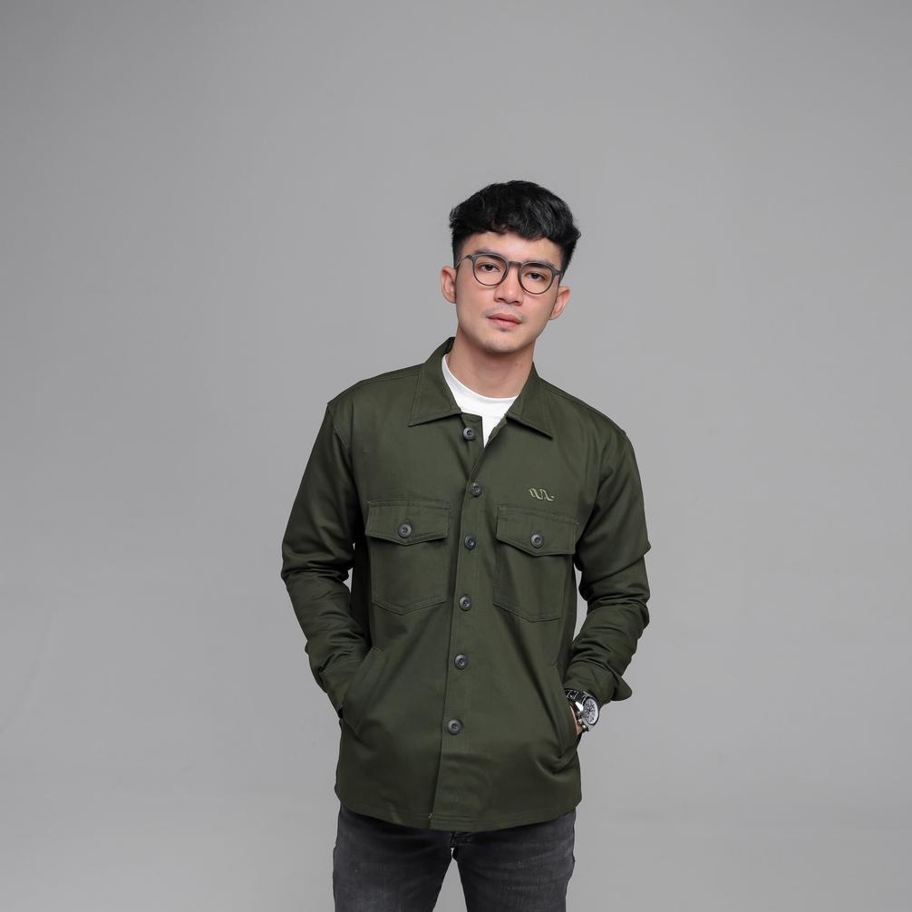 RECOMMENDED INEAT ZAKU TRUCKER JACKET ARMY GREEN - JAKET OUTERWEAR PRIA
