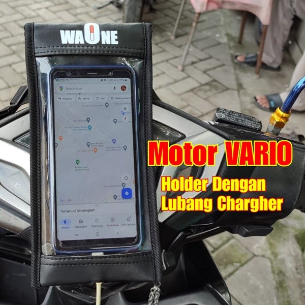 Holder Hp Motor Bahan Kulit Sintetis  Tas Holder Hp Di Stang Motor  Holder Hp Di Dasbor Motor