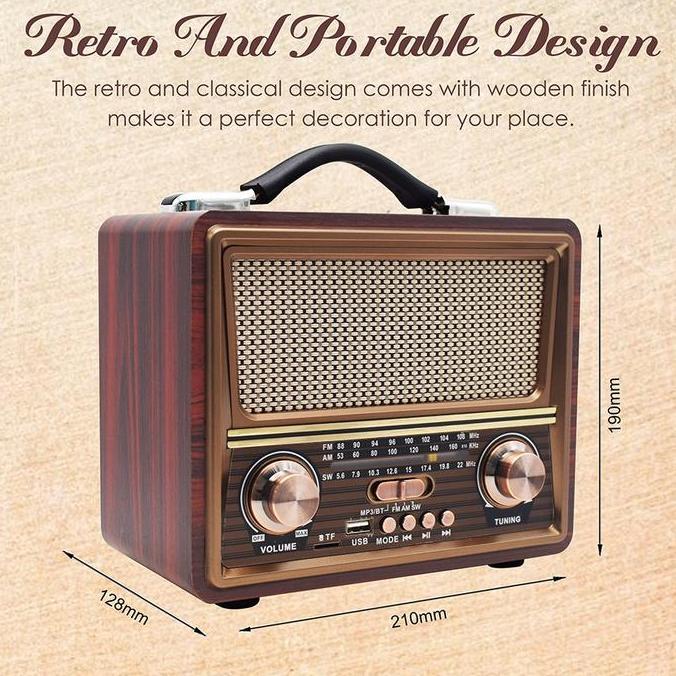Radio Portable Charge FM/AM/SW Speaker Bluetooth Radio TF/USB