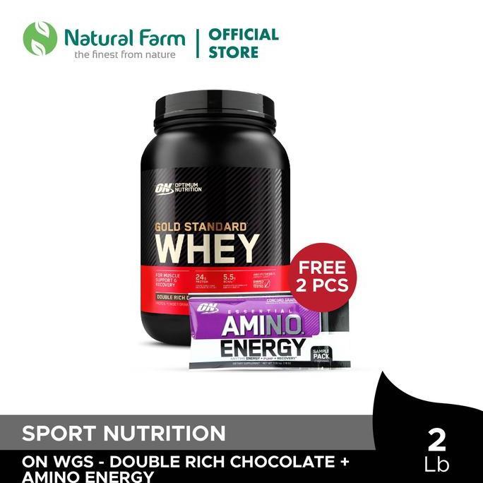 Terlaris Optimum Nutrition Gold Standard Whey 2 Lb Free On Amino Energy Sachet 2 Pcs