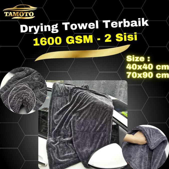 Lap Microfiber Jumbo 1600 GSM / Drying Towel Besar Kain Handuk Pengering Mobil dan Motor