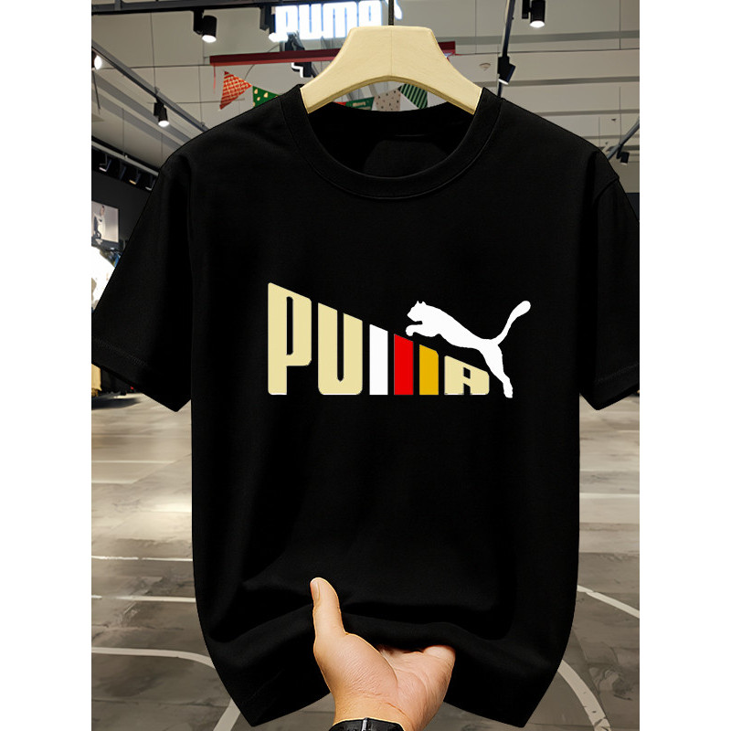 COD Pria trendy Kaos Kaos PUMA desain asli, modis, katun murni ukuran besar, berkualitas tinggi, har