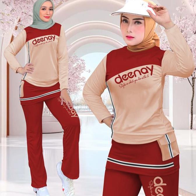 Tensione- Setelan Olahraga Wanita Kombinasi Rok Celana Cargo Sporty Deenay Set Training Viral Oneset
