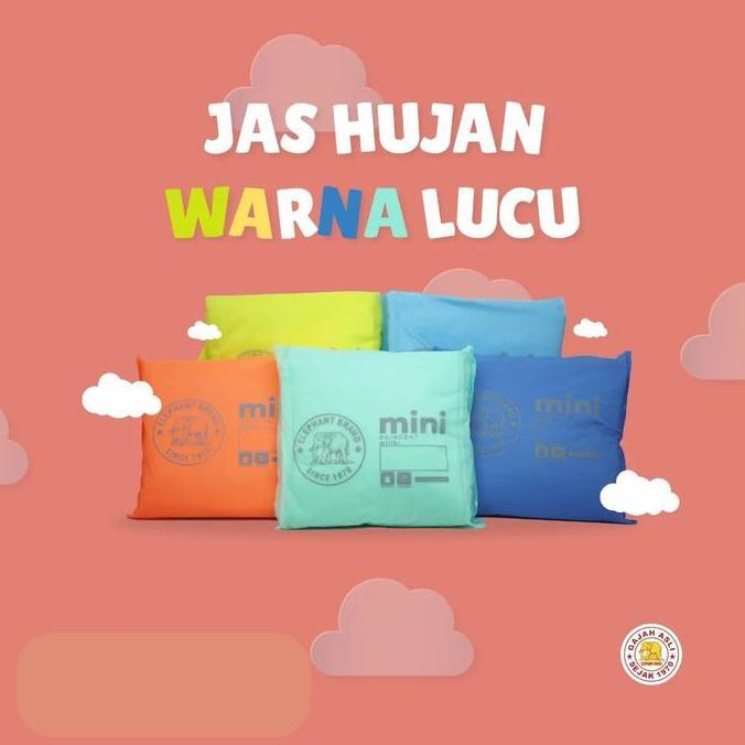 Jas hujan Mini Elephant Ponco Atasan Terusan Gamis pria wanita dan Midi Jaket Celana  Karet Motorcyc
