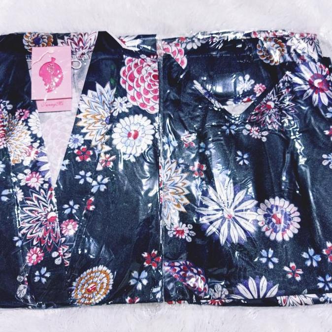 BAJU TIDUR WANITA SATIN / KIMONO 2 IN 1 SATIN IMPORT/ DASTER KIMONO