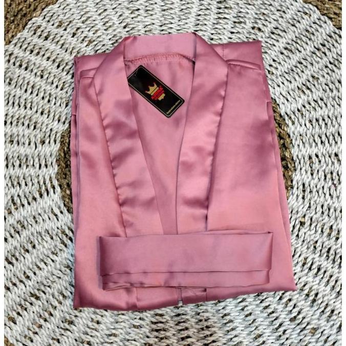 Sans Fashion - Kimono  Jumbo Baju Tidur Wanita Wedding POLOS Satin Velvet