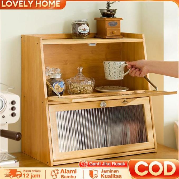 Love Rak Bumbu Dapur Rak Kopi Rak Meja Rak Cangkir Lemari Serbaguna Rak Dapur Serbagu Kabinet Kecil 