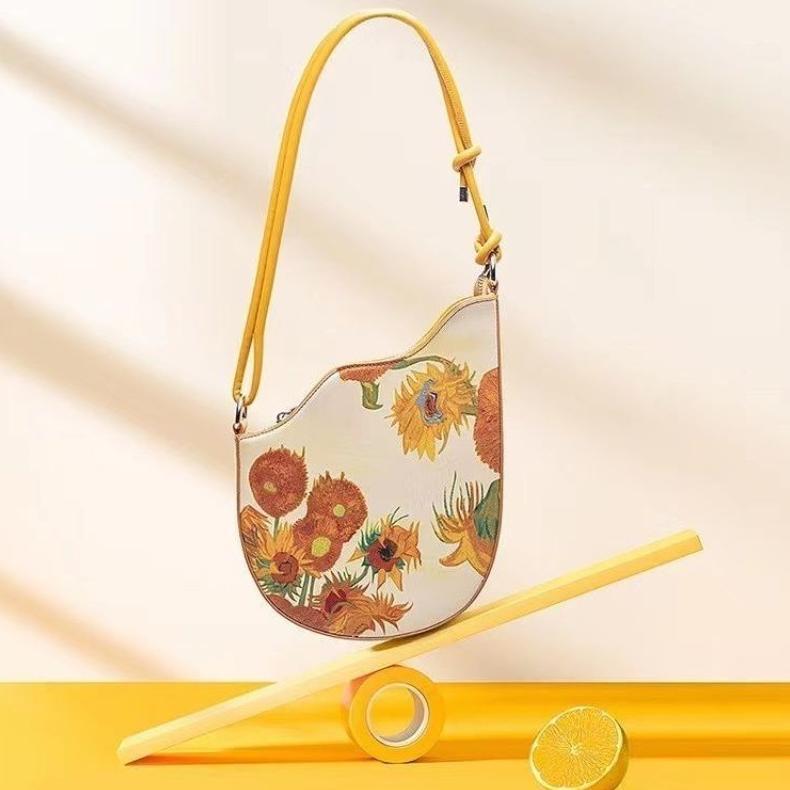 Aroana Bag HIATU Brand Original Design Tas Bahu Ketiak Wnaita Bunga Matahari Warna Kontras Ketiak Me