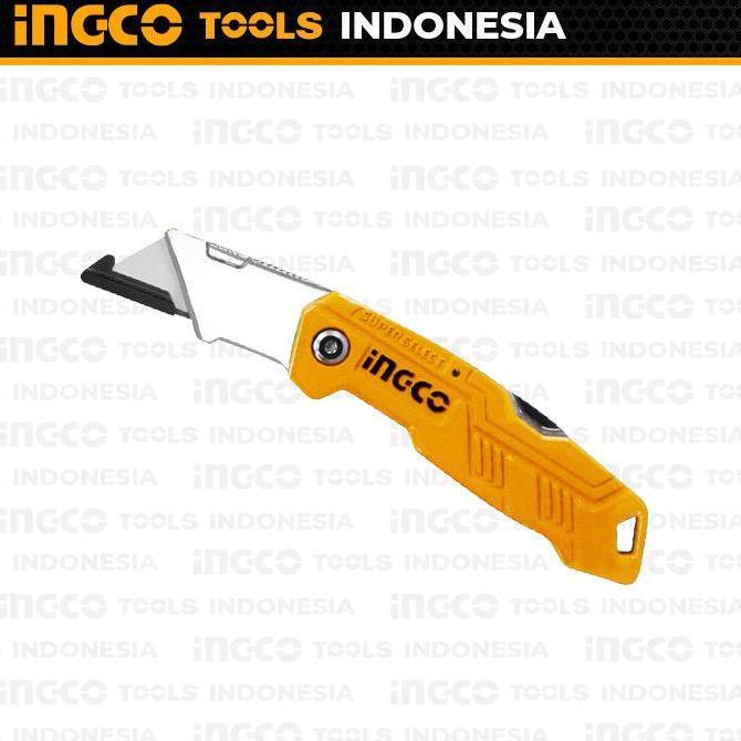 Folding Knife (Mata 61x19mm) INGCO HUK6236 - Pisau Saku Lipat Outdoor Handle Aluminium