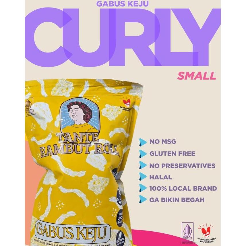 CURLY - Gabus Keju "Tante Rambut Roll" Premium Cheesestick Telor Gabus