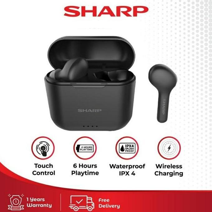 SHARP TWS EARBUDS HP-TW10 GARANSI RESMI BLUETOOTH STABIL