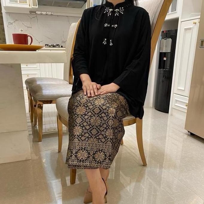 Rok Span Songket Mocca silver/ Rok Bawahan Kebaya / Rok Songket Bordir Bawahan Kebaya LJ