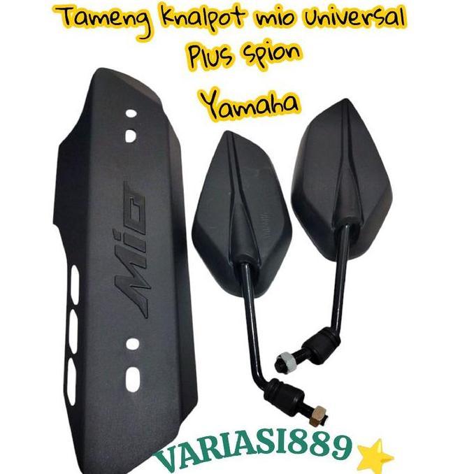 Promo paket cover tameng knalpot mio+ spion Yamaha hitam standar ori universal Yamaha mio mio sporty