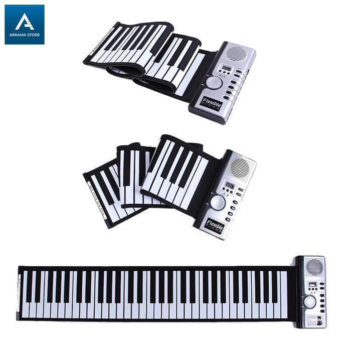 TERBARU KEYBOARD PIANO DITAL 61 KEY ROLL UP GULUNG KEYBOARD MIDI