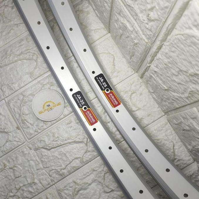 Rims Velg 20 Murni ARAYA JA25 ETRTO 406 Lubang 36H Rim Alloy Single Wall Tapak Lebar Silver Sepeda L