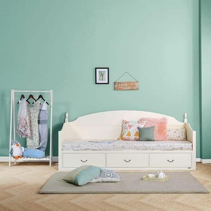 bale kursi sofa kayu jati belanda finishing duco putih